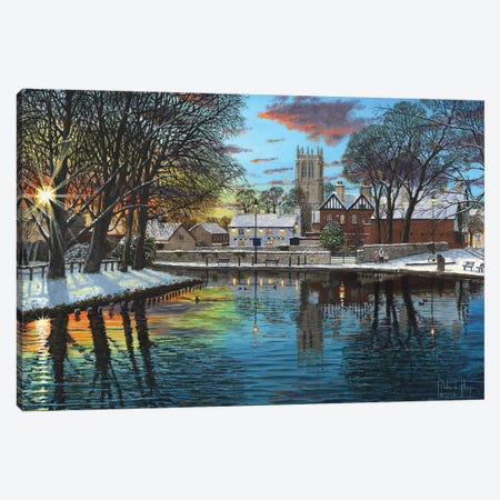 Winter Evening, Tickhill, Yorkshire Canvas Print #RHU72} by Richard Harpum Canvas Art