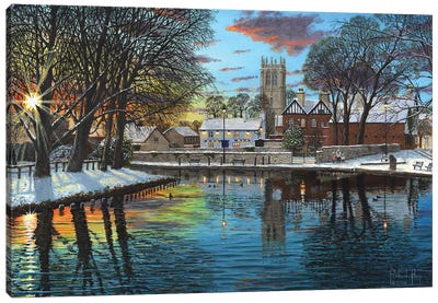 Winter Evening, Tickhill, Yorkshire Canvas Art Print