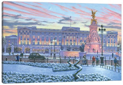 Winter Lights, Buckingham Palace, London Canvas Art Print - Famous Palaces & Residences