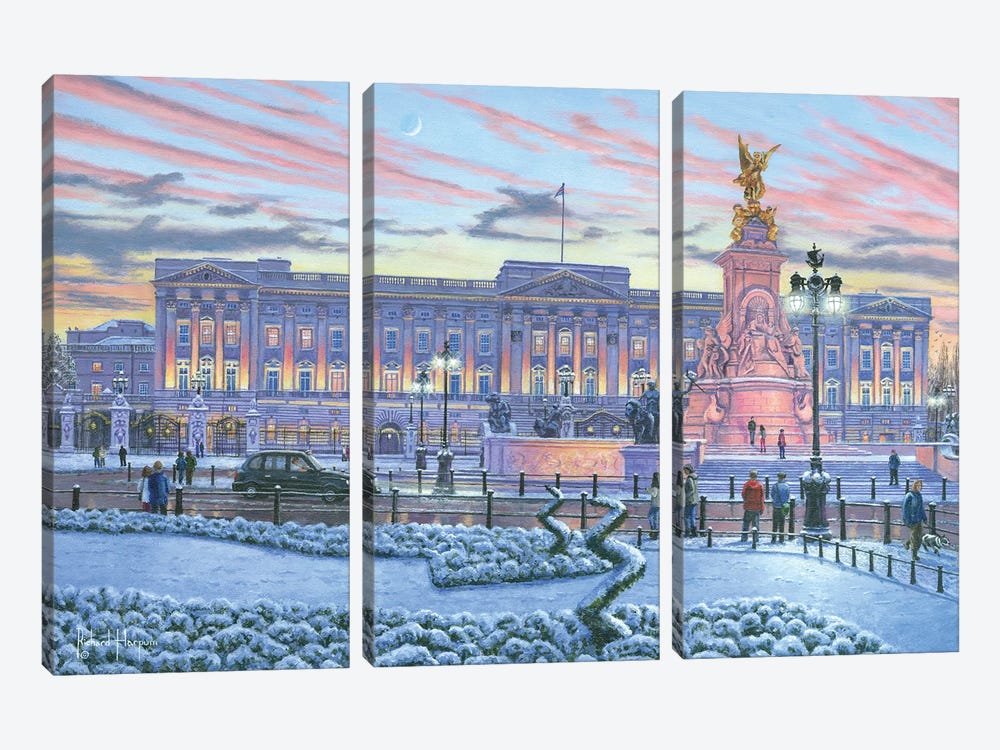 Winter Lights, Buckingham Palace, London by Richard Harpum 3-piece Canvas Wall Art