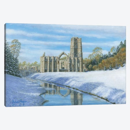 Winter Morning - Fountains Abbey, Yorkshire, England Canvas Print #RHU75} by Richard Harpum Art Print