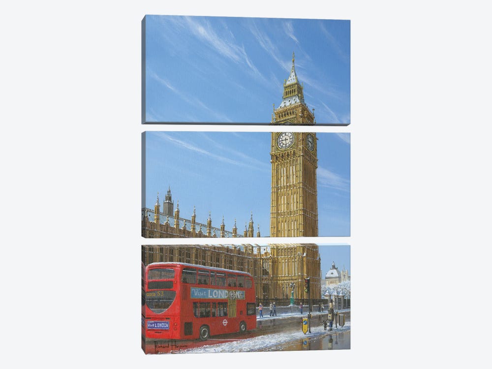 Winter Morning, Big Ben, Elizabeth Tower, London by Richard Harpum 3-piece Canvas Art