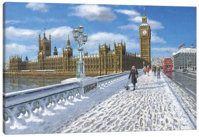 Winter Sun - Houses Of Parliament, London Canvas Art Print - Richard Harpum