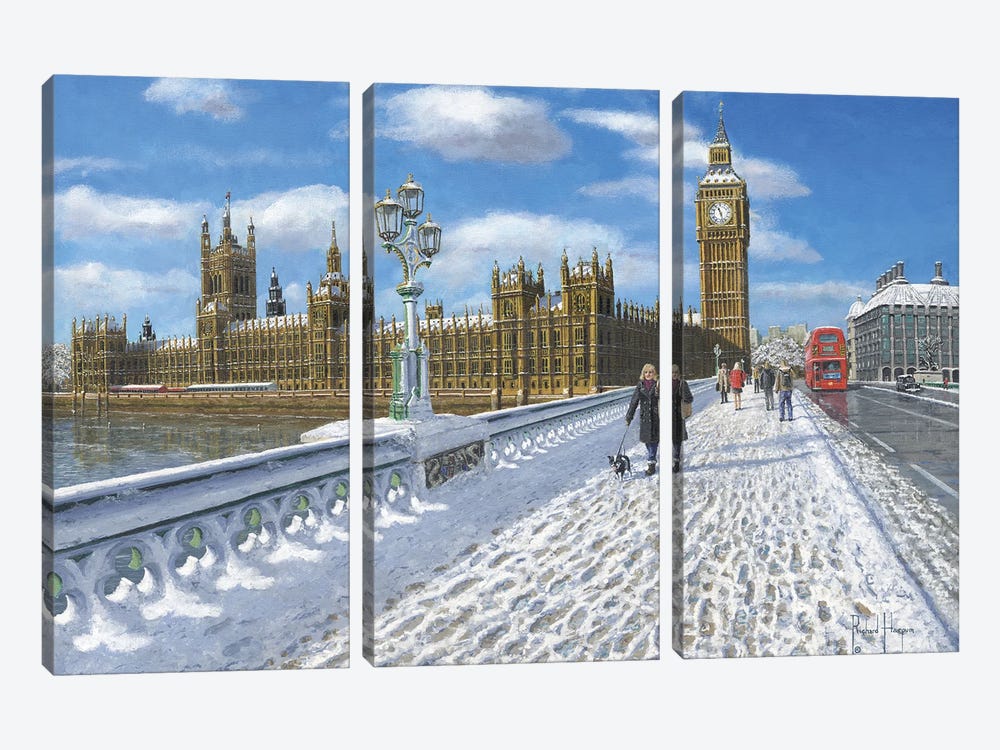 Winter Sun - Houses Of Parliament, London by Richard Harpum 3-piece Canvas Art