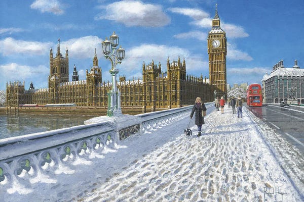 Artistic Travels: Winter Sun - Houses Of Parliament, London by Richard Harpum