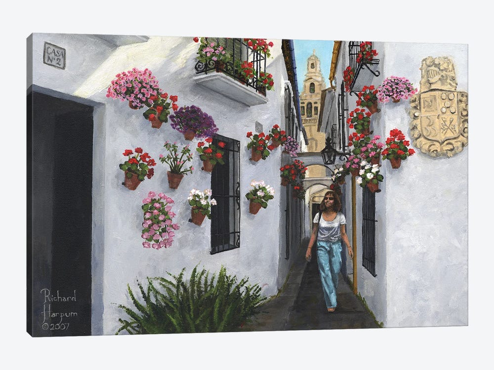 Calleje De Las Flores, Cordoba, Spain by Richard Harpum 1-piece Canvas Print