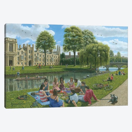 Fun On The River Cam, Cambridge Canvas Print #RHU9} by Richard Harpum Canvas Art Print