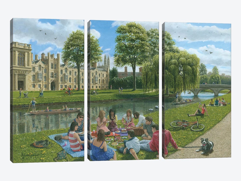 Fun On The River Cam, Cambridge by Richard Harpum 3-piece Canvas Artwork