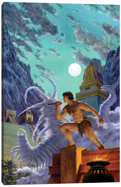Tarzan And The Valley Of Gold Canvas Art Print - The Edgar Rice Burroughs Collection