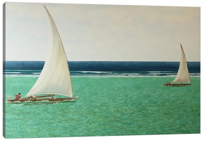 Green And Blue Zanzibar Canvas Art Print - Russell Hinckley