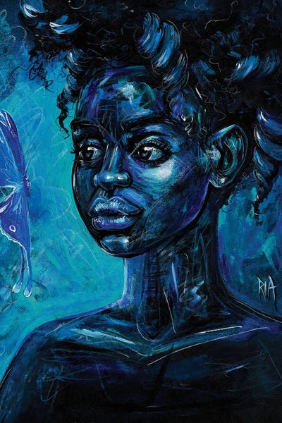 Black & White & Blue: Beloved Life Unveiled Light by Artist Ria