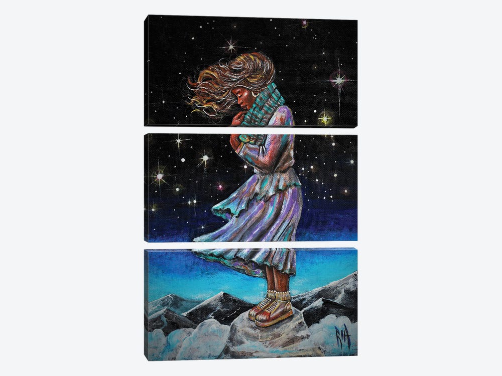 I Climbed A Mountain To Pray Today, I Need You Jehovah by Artist Ria 3-piece Canvas Art Print