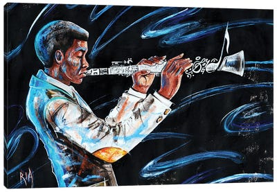 Bluetiful Noise Canvas Art Print - Trumpet Art