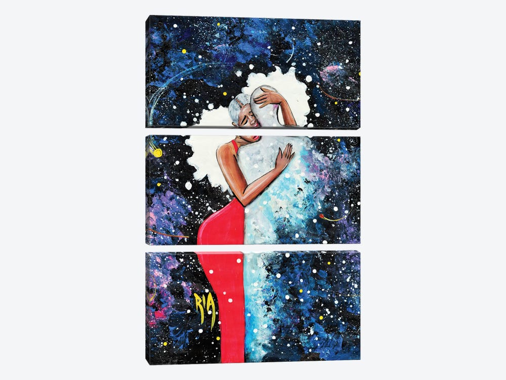 Love, I Left Earth To Find You, But You Just Gave Me More Space by Artist Ria 3-piece Canvas Artwork