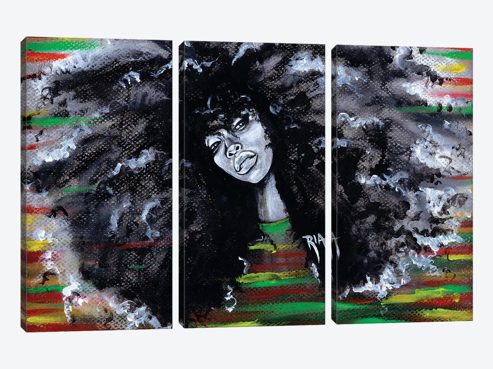 Ms Erykah Badu To You Fool by Artist Ria 3-piece Canvas Artwork