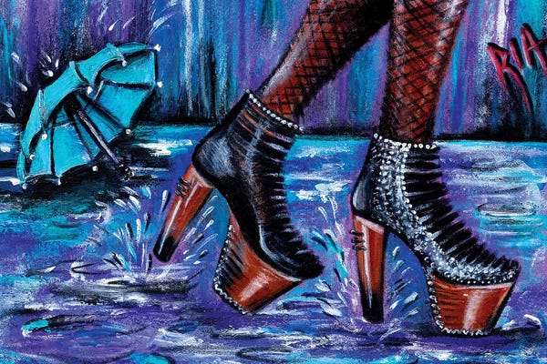 Umbrellas: Rain Rain Go Away by Artist Ria