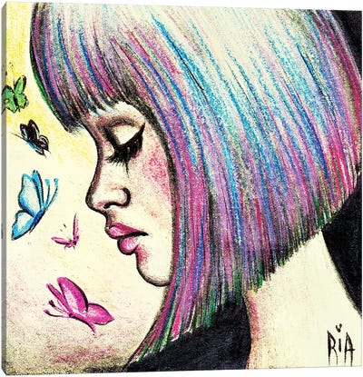 Wish I Felt Those Butterflies Instead Of Your Lies Canvas Art Print - Artist Ria
