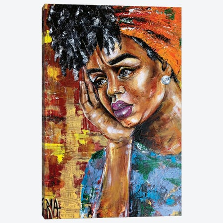 Her Shattered Thoughts Canvas Print #RIA97} by Artist Ria Canvas Art