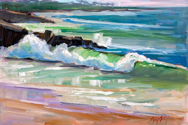 Marie Massey: Autumn Waves, Plein Air by Marie Massey