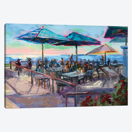 Seaside Dining Canvas Print #RIM112} by Marie Massey Canvas Print