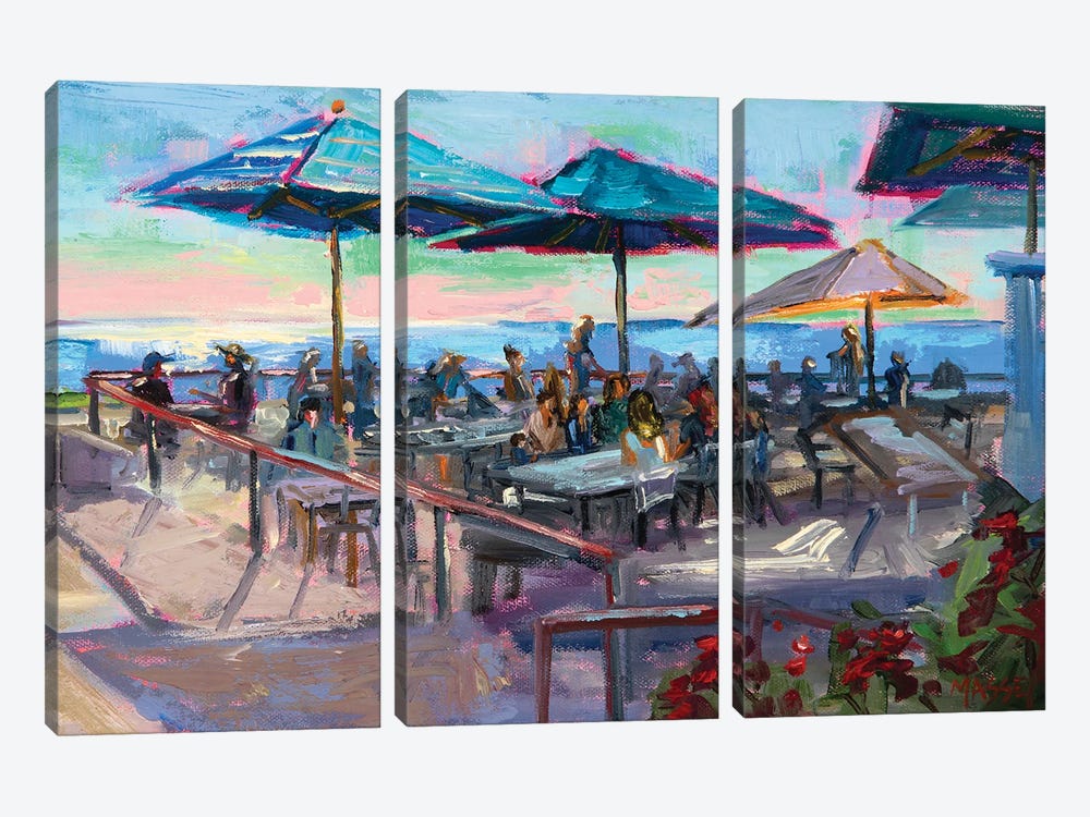 Seaside Dining by Marie Massey 3-piece Art Print