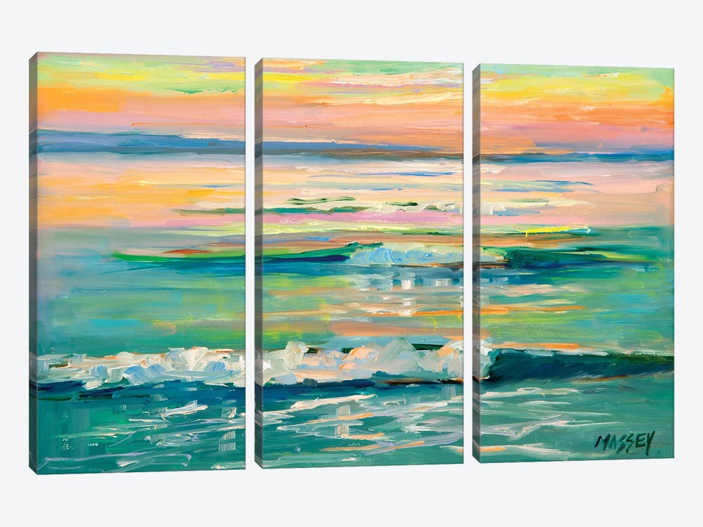 Twilight Waves by Marie Massey 3-piece Canvas Wall Art