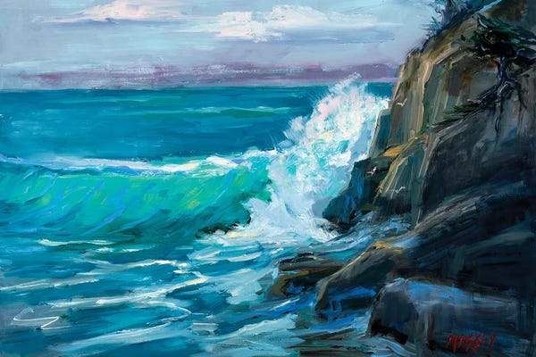 Cliffs: Waves At Point Lobos by Marie Massey