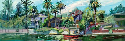 Panoramic Horizontal - Canvas Prints: The Red Canoe by Marie Massey