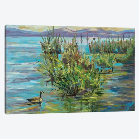 Lake Willows Canvas Print #RIM15} by Marie Massey Canvas Artwork