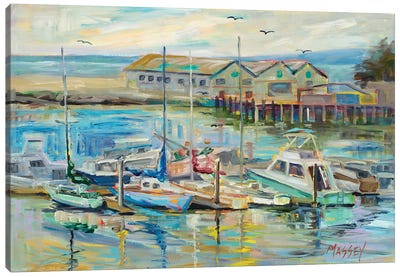 Painted Ladies Canvas Art Print - Lake & Ocean Sunrise & Sunset Art