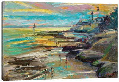 Surf's Up Canvas Art Print - Rocky Beach Art