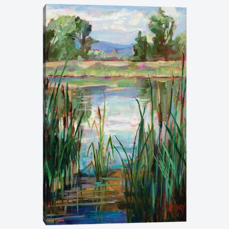 Cattail Pond Canvas Print #RIM24} by Marie Massey Art Print