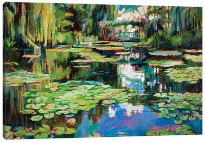 Homage To Monet Canvas Art Print - Lily Art