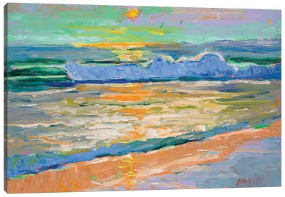 California Sunset Canvas Art Print - Wave Art