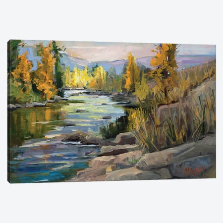 Autumn On The River Canvas Print #RIM43} by Marie Massey Canvas Art