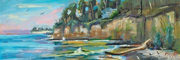 Cliffs: Sand And Sea, Plein Air by Marie Massey