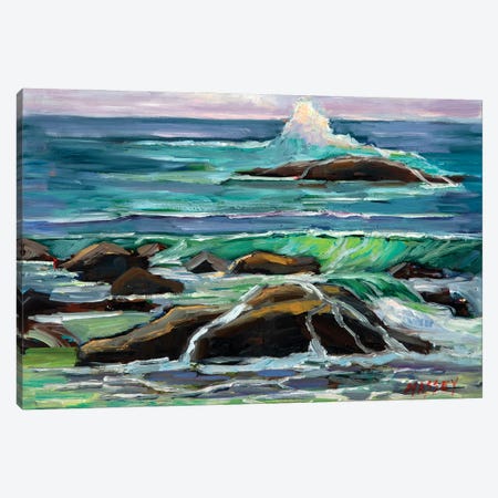 Pebble Beach Waves Canvas Print #RIM66} by Marie Massey Canvas Art Print