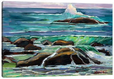 Pebble Beach Waves Canvas Art Print - Marie Massey