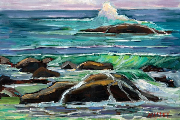Marie Massey: Pebble Beach Waves by Marie Massey