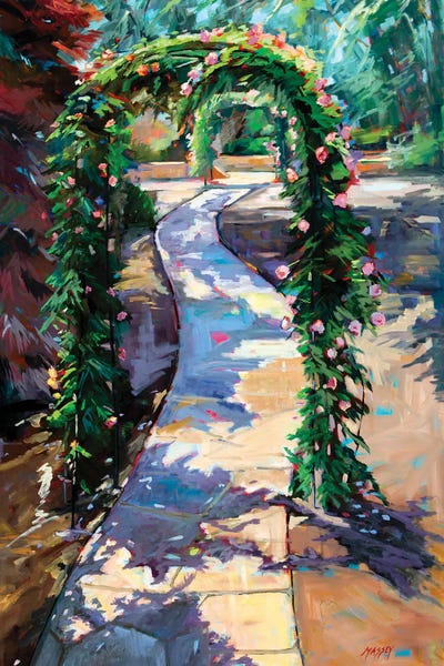 Rose Garden Pathway by Marie Massey art print