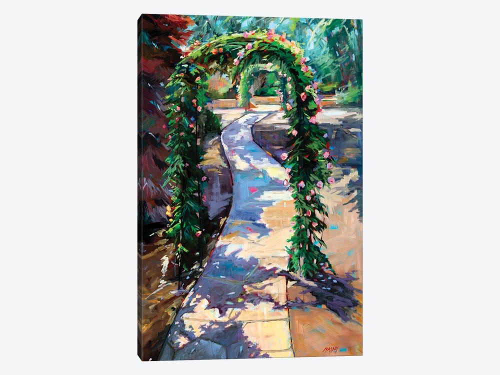 Rose Garden Pathway by Marie Massey 1-piece Canvas Artwork
