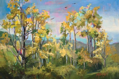 Aspen Calling, Plein Air by Marie Massey metal wall art