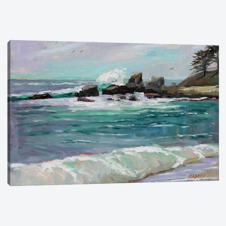 Summer Surf, Plein Air Canvas Print #RIM78} by Marie Massey Canvas Print