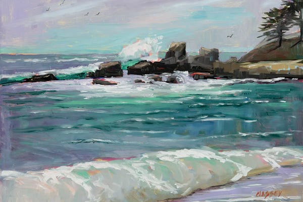 Marie Massey: Summer Surf, Plein Air by Marie Massey