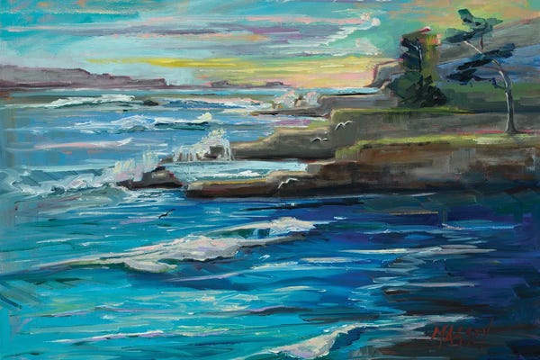 Sunset At Pebble Beach, Plein Air