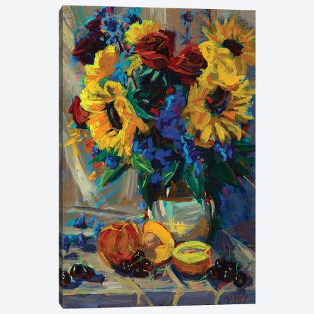 Summer Table Canvas Print #RIM84} by Marie Massey Canvas Print