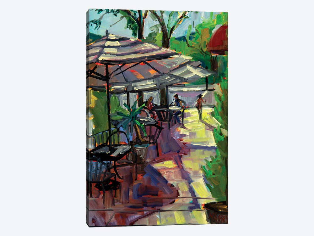 Sidewalk Dining by Marie Massey 1-piece Canvas Artwork