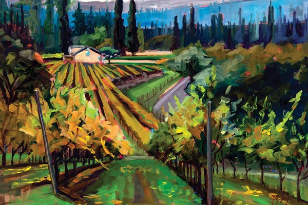 Vineyards: Autumn Vineyard by Marie Massey