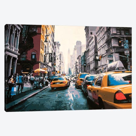 New York City Cabs Canvas Print #RIO117} by Marco Barberio Art Print