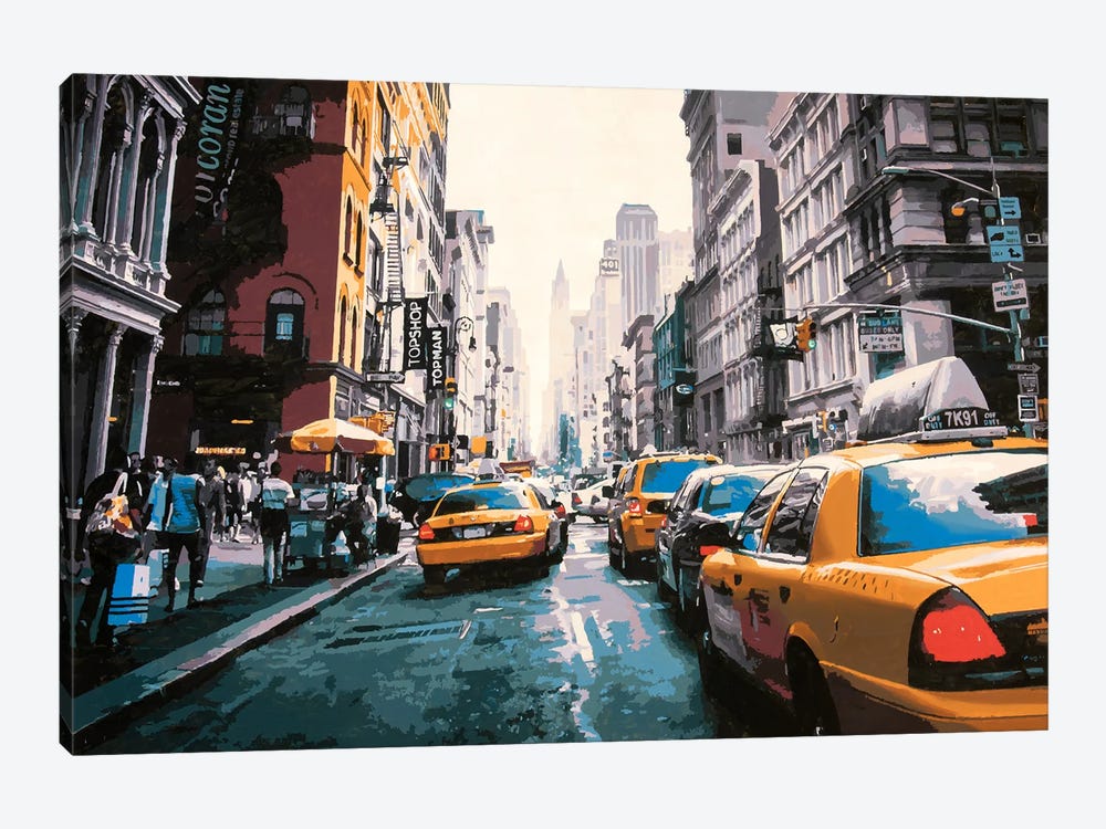 New York City Cabs by Marco Barberio 1-piece Canvas Artwork